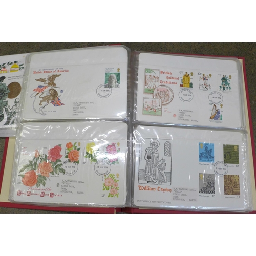 753 - A collection of First Day Covers, 1974 Five Engines to 1980 Christmas, some with special handstamps,... 