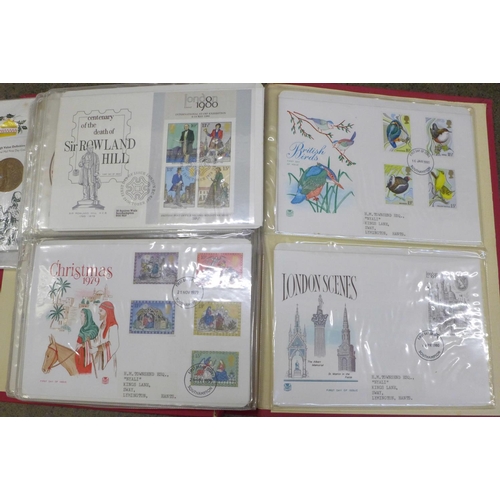 753 - A collection of First Day Covers, 1974 Five Engines to 1980 Christmas, some with special handstamps,... 