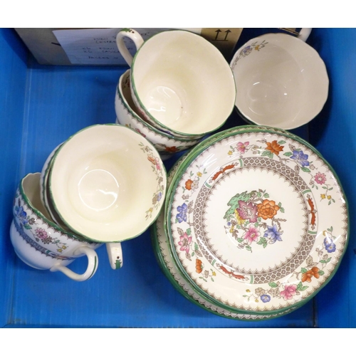 778 - Copeland Spode Chinese Rose china; five boxes of mixed teaware and dinnerwares, serving dishes, teap... 