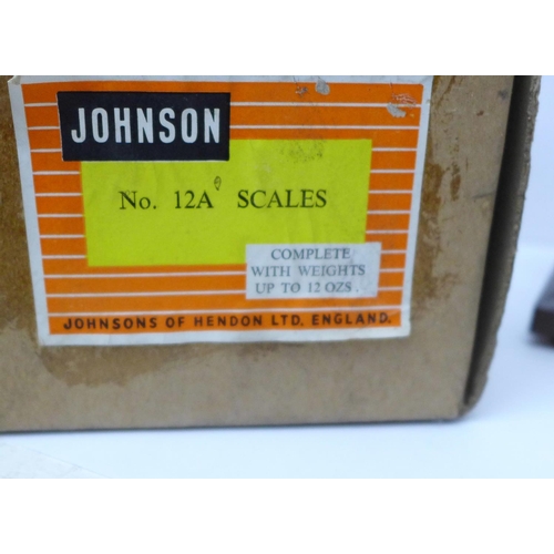 787 - A set of Johnsons 12A balance scales in original box