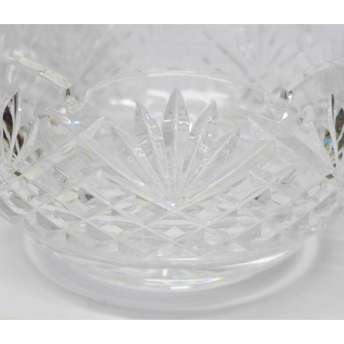 790 - A Waterford lead crystal bowl, (a/f) and two lead crystal decanters