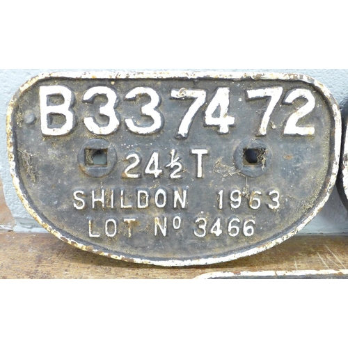 793 - Three cast metal railway engine plaques