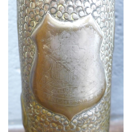 795 - A 1914/18 shell and trench art piece, 7.3kg