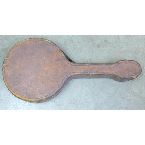 807 - A ukulele banjo, once the property of Eric Delmar, a/f, with photograph of Eric Delmar with instrume... 