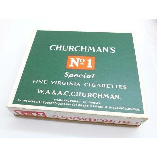 820 - Saint Luis Rey, four Cuban cigars, two Honduras Coronas in original box and a full pack of Churchman... 