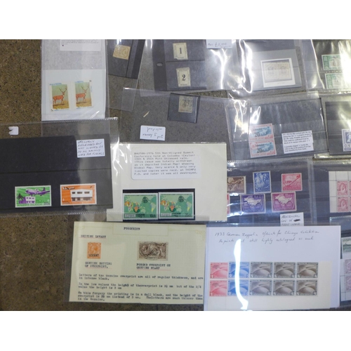 821 - Stamps:- collection of errors, reprints, forgeries, etc.