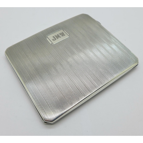 840 - An Art Deco silver cigarette case by S.M. Levi Ltd., hallmarked Birmingham 1936, weight 139g