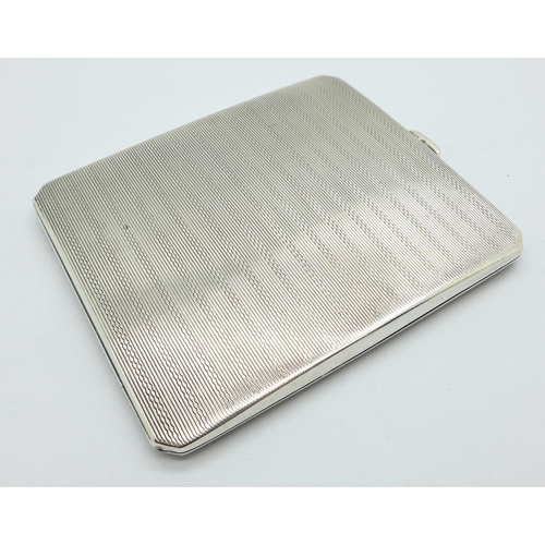 840 - An Art Deco silver cigarette case by S.M. Levi Ltd., hallmarked Birmingham 1936, weight 139g