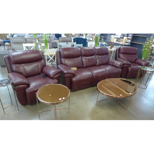 1371 - A Boston three seater electric recliner sofa and a pair of electric reclining armchairs* this lot is... 