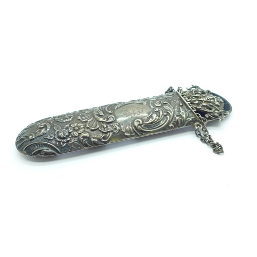 858 - A silver spectacle case, Birmingham 1902, Robert Pringle & Sons