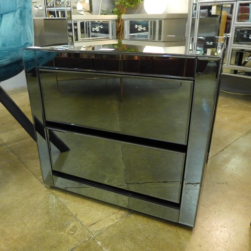 1384 - A mirrored single drawer lamp table * this lot is subject to VAT