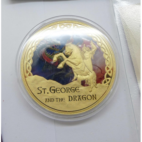 885 - A 2010 The Royal Engagement of Prince William and Katherine Middleton coin, 24ct gold plated and a 2... 