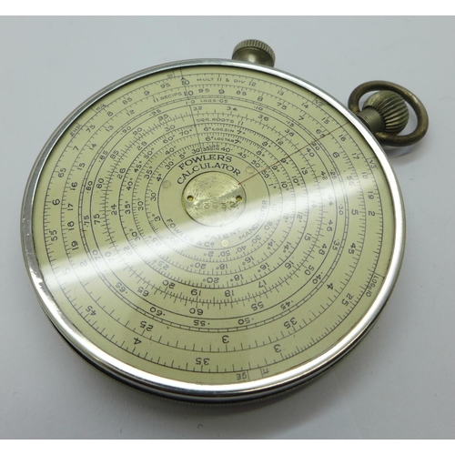 889 - A Fowler & Co,. long scale calculator, double sided