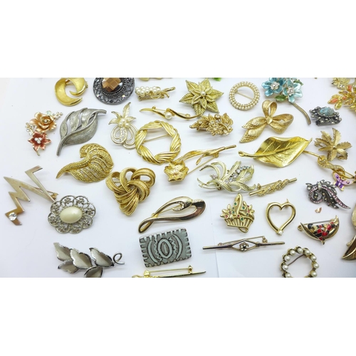 912 - Fifty brooches