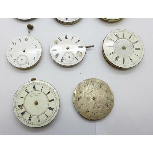 919 - Pocket watch movements, a/f