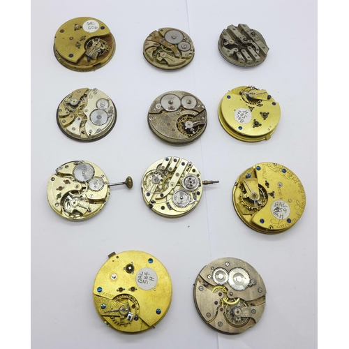 919 - Pocket watch movements, a/f