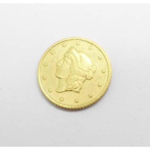 942 - A United States of America 1853 1 Taler gold coin, 1.5g