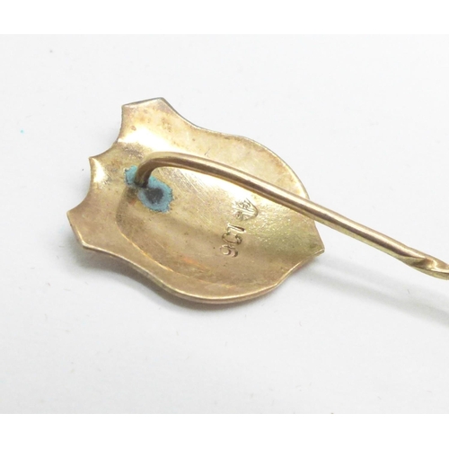 958 - A 9ct gold stick pin, 1.1g