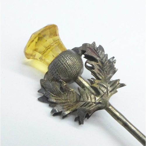 959 - A Scottish silver thistle brooch an Scottish thistle pin