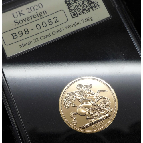 972 - A UK 2020 Brexit 22ct gold sovereign date stamp issue, one of only 995 authorised, with certificate ... 