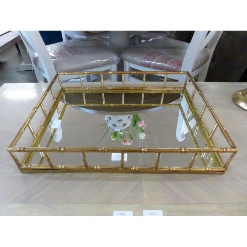 1472 - A large rectangular bamboo mirrored tray (2080116)   #