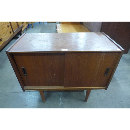 101 - A teak record cabinet