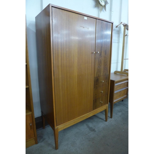 103 - A Uniflex teak aand walnut tallboy