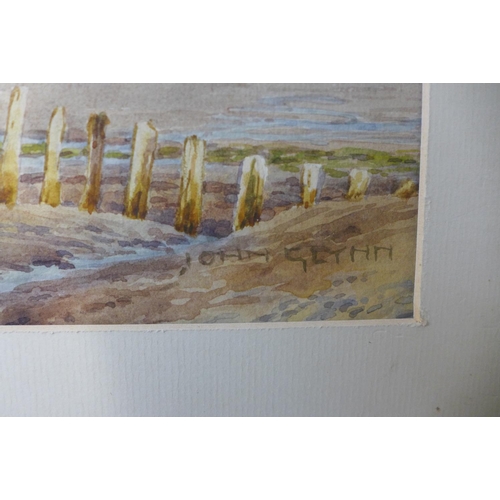 16 - John Glynn, Evening Light, Norfolk Coast, 20 x 34cms and Conway Bay, North Wales, 25 x 36cms, waterc... 