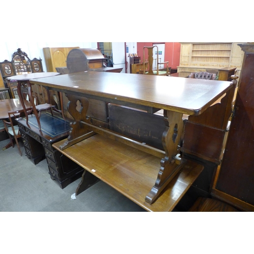 169 - An oak refectory table