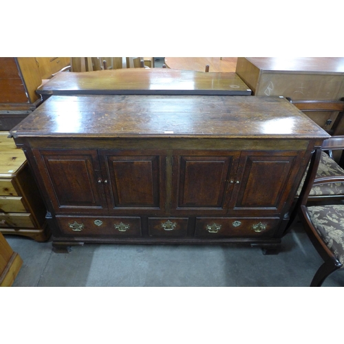 174 - A George III oak mule chest (converted to a cupboard)