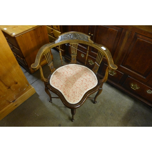 176 - A Victorian beech bedroom chair