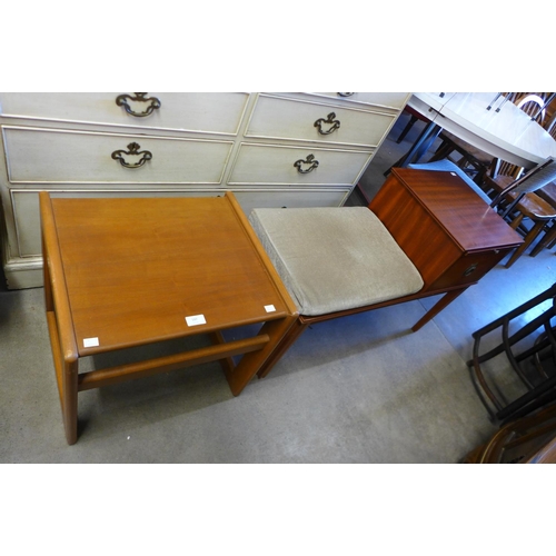 197 - A Chippy mahogany telephone table and a teak occasional table