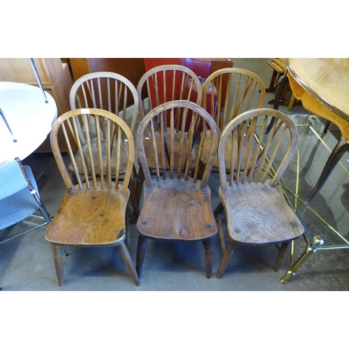 200 - A set of six 1930's elm and beech Windsor chairs