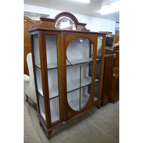 215 - An Edward VII painted mahogany display cabinet, a/f