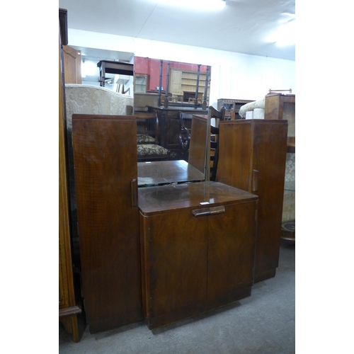 216 - An Art Deco walnut dressing table