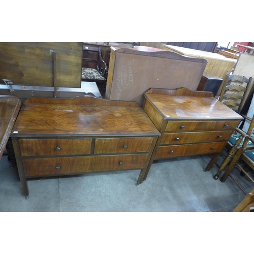 239 - Two walnut chests of drawers