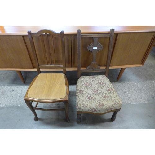 244 - A Victorian oak bedroom chair and a beech chair