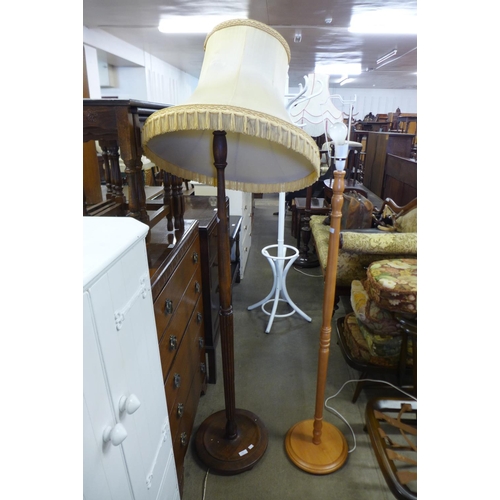 254 - A beech standard lamp