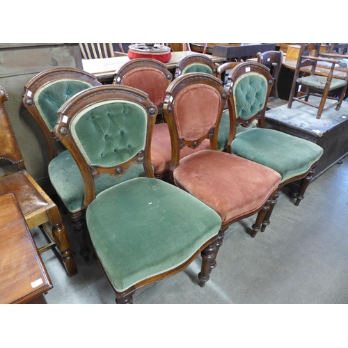 258 - A set of six Victorian mahogany dining chairs