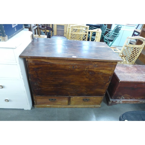 277 - A Victorian pine mule chest