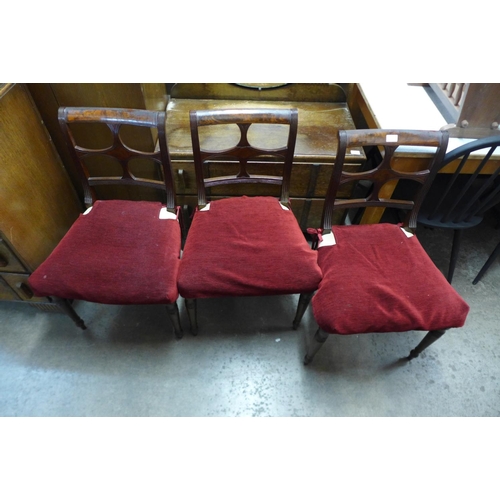 298 - A set of three George IV mahogany dining chairs