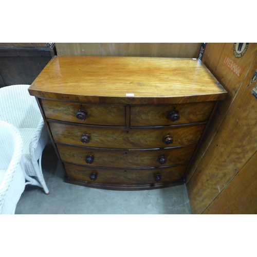 305 - A George IV mahogany bow front chest of drawers