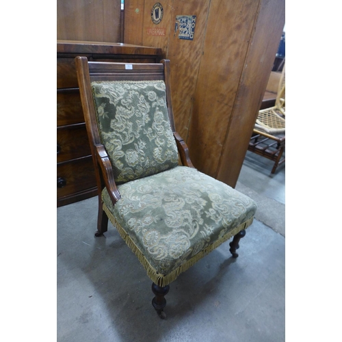 306 - A Victorian mahogany and upholstered lady's chair