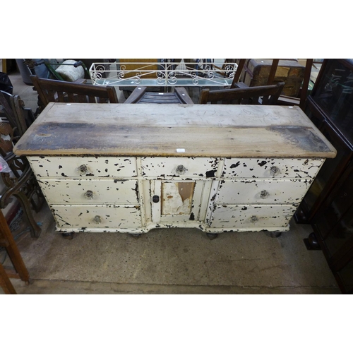 310 - A Victorian painted pine dresser