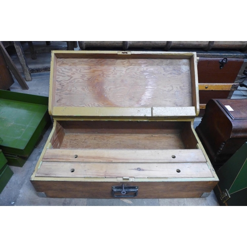 340 - A fitted pine tool box