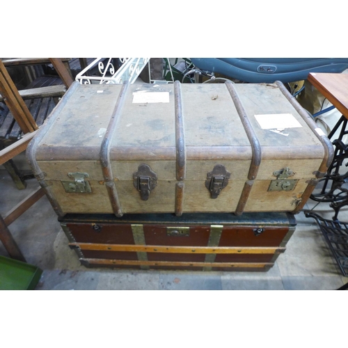 341 - Two early 20th Century steamer trunks