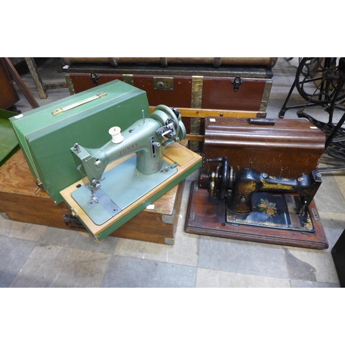 342 - A Jones sewing machine and another