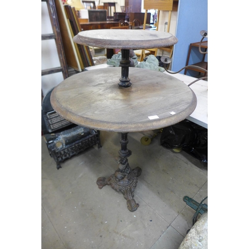 360 - A cast iron two tier pub table