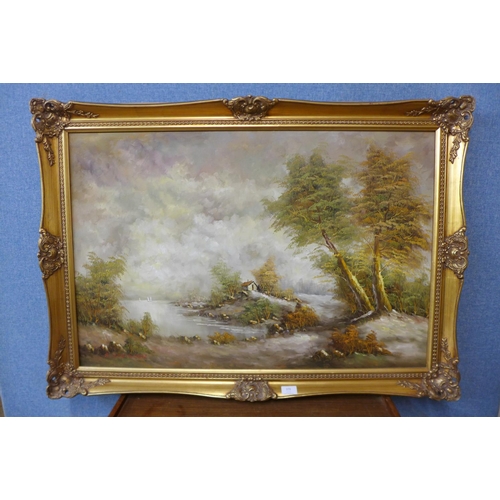 373 - B. Groneman, landscape, oil on canvas, framed