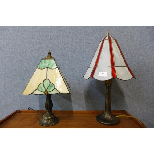 388 - Two Tiffany style table lamps